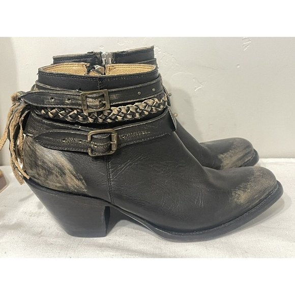 IDYLLWIND BY MIRANDA LAMBERT RUNAWAY ANKLE FRINGE CONCHO BOOTS‎  BROWN SIZE 7 - Picture 1 of 8